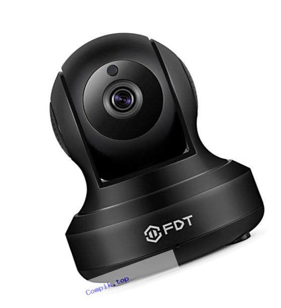 FDT 720P HD WiFi Pan/Tilt IP Camera (1.0 Megapixel) Indoor Wireless Security Camera FD7901 (Black), Plug & Play, Two-Way Audio & Nightvision
