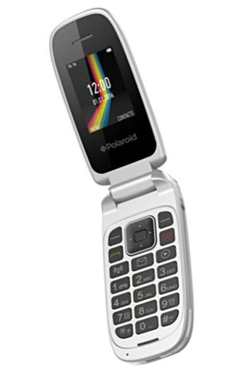 Polaroid Link A2 Only 2G Flip Phone Unlocked Dual Sim Bluetooth Radio FM Mp3 Player (White)