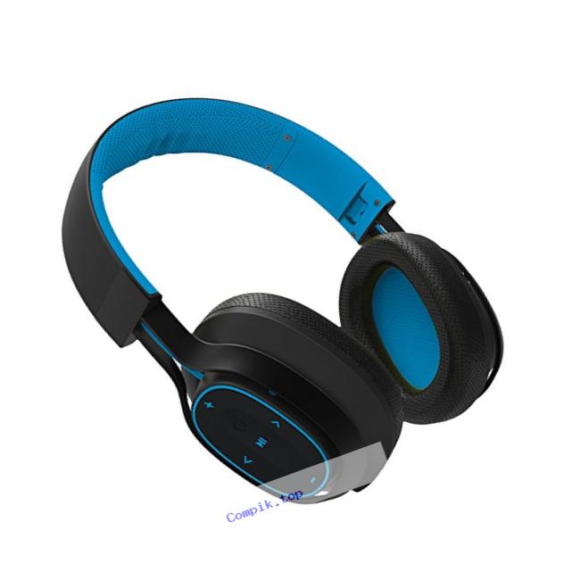 BlueAnt - Pump Zone Over Ear HD Wireless Headphones, 30+ hour battery, Mega Bass and Enhanced Sound Purity (Blue)